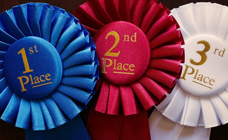 Winners' rosettes