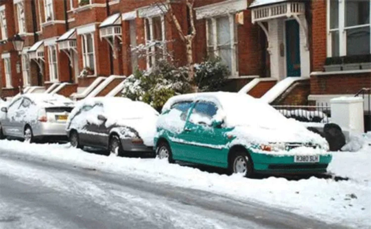 Snow on cars