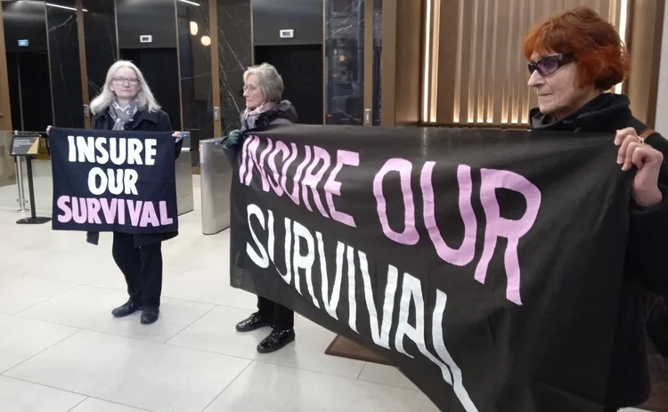 Extinction Rebellion protesters at Marsh Manchester