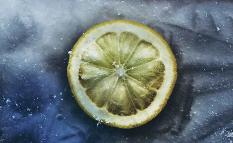 lemon in ice